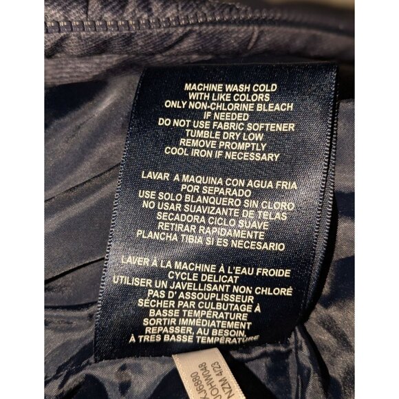 Tommy Hilfiger Womens Medium Quilted Jacket Gold Snap Buttons Zipper Gray - Picture 6 of 16